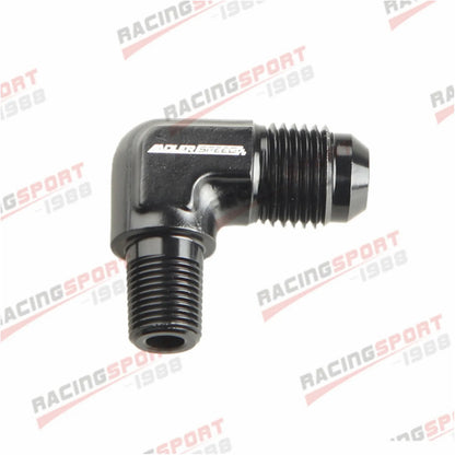 AN3 AN4 AN6 AN8 AN10 AN12 Male Flare To 1/8" 1/4" 3/8" NPT Adapter 90 Degree Tube Hose Fitting Tuck's Performance