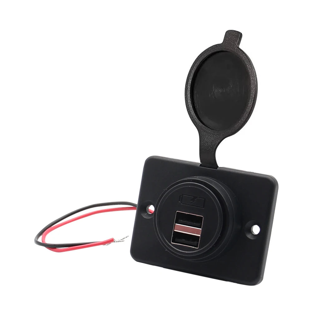 12-24V 4.2A Dual USB Charger Power Socket Adapter Charging Panel Mount for Motorbike Car Boat ATV UTV Camper Caravans Chargers Tuck's Performance