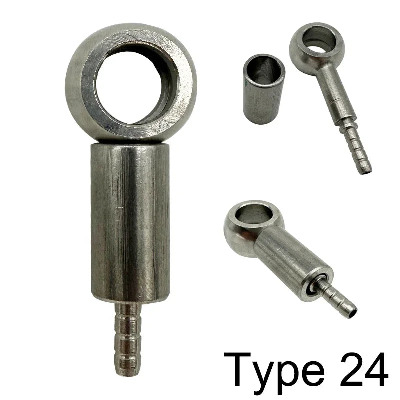 2X Stainless Steel 3AN Motorcycle Motor Bike Hydraulic Brake Oil Hose Line Banjo Fitting 10MM 0/28/45/90° Brake Hose End Adapter Tuck's Performance