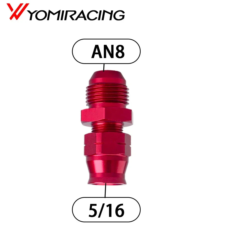 AN6 AN8 AN10 Male Flare to 5/16" 3/8" Fuel Hardline Tube Fitting Adapter Connector Alloy Black For 5/16" 3/8" inch OD Alloy Tube Tuck's Performance