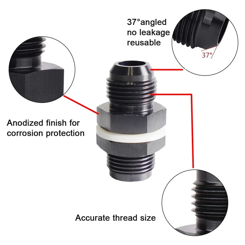 AN Fuel Cell / Tank Bulkhead Fitting with Nut & Washer | AN6 to AN12 Tucks Performance