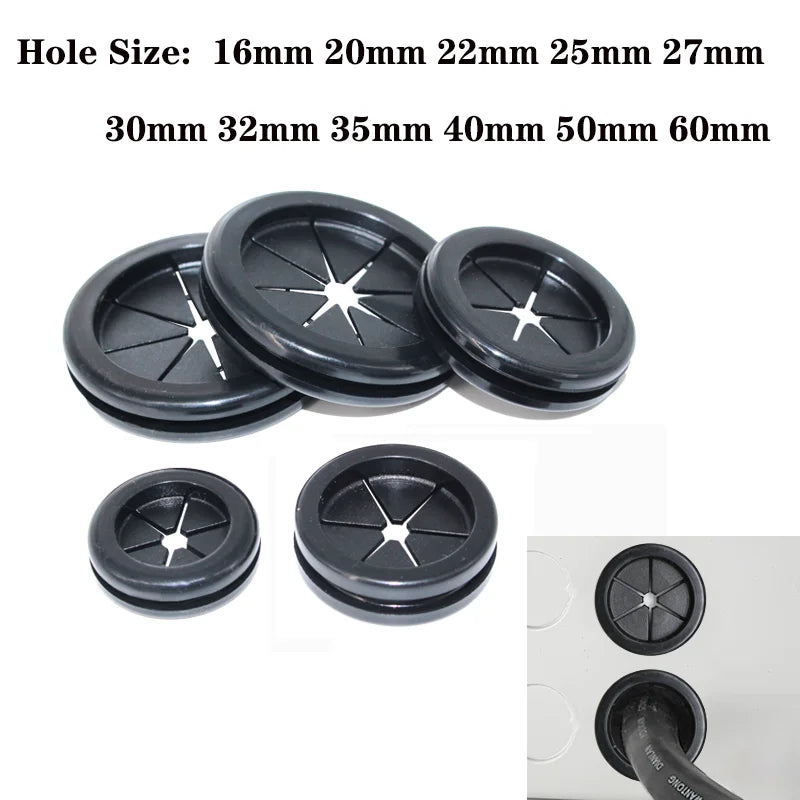 5/10pcs Rubber Grommet Blanking Hole Firewall Hole Plug Electrical Wire Gasket Black Parts 16mm 20mm 22mm 25mm 28mm 30mm to 60mm Tuck's Performance