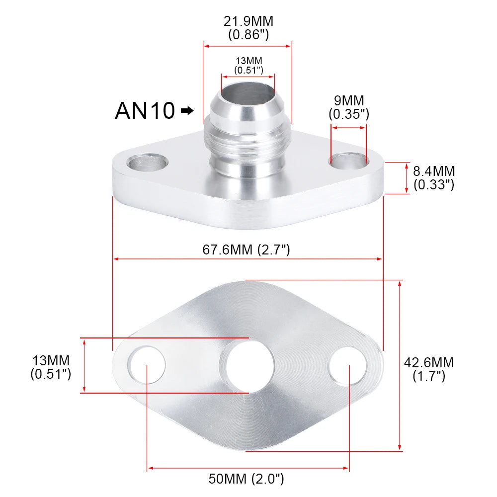 PQY - Turbo Oil Return/Drain Flange Adapter AN10 for TOYOTA LEXUS 1JZ 2JZ GTE PQY-OFG35 Tuck's Performance