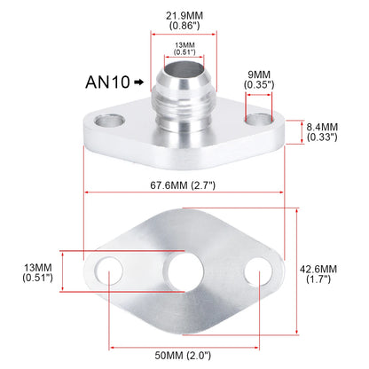 PQY - Turbo Oil Return/Drain Flange Adapter AN10 for TOYOTA LEXUS 1JZ 2JZ GTE PQY-OFG35 Tuck's Performance