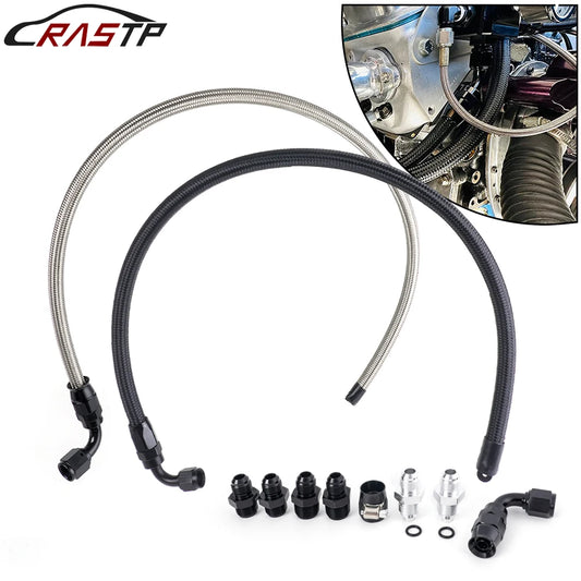 RASTP-Universal 6AN Power Steering Pump Hose Kit 25Inch For GM LS Swap Pressure Return Line HR070 Tuck's Performance