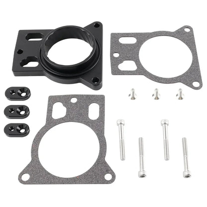 Black Silver Throttle Body Spacer For Cadillac Escalade Chevrolet Avalanche Silverado SSR GMC Sierra Hummer Air Intake System Tuck's Performance