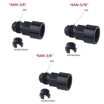 1PC Aluminum 6AN 8AN Male To 3/8" 5/16" Quick Disconnect Male Push On EFI Fitting Adapter Quick Connect Tuck's Performance
