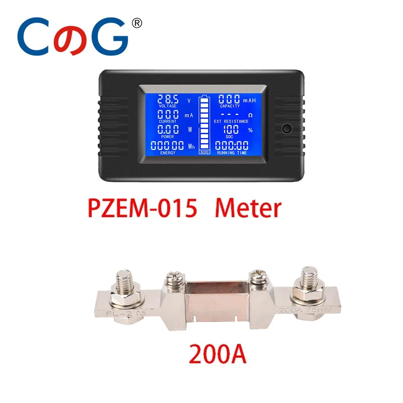 CG 20A/50A/100A DC Multifunction Battery Monitor Meter with Shunt LCD Display Digital Meter Voltmeter Ammeter for Cars,RV Tuck's Performance