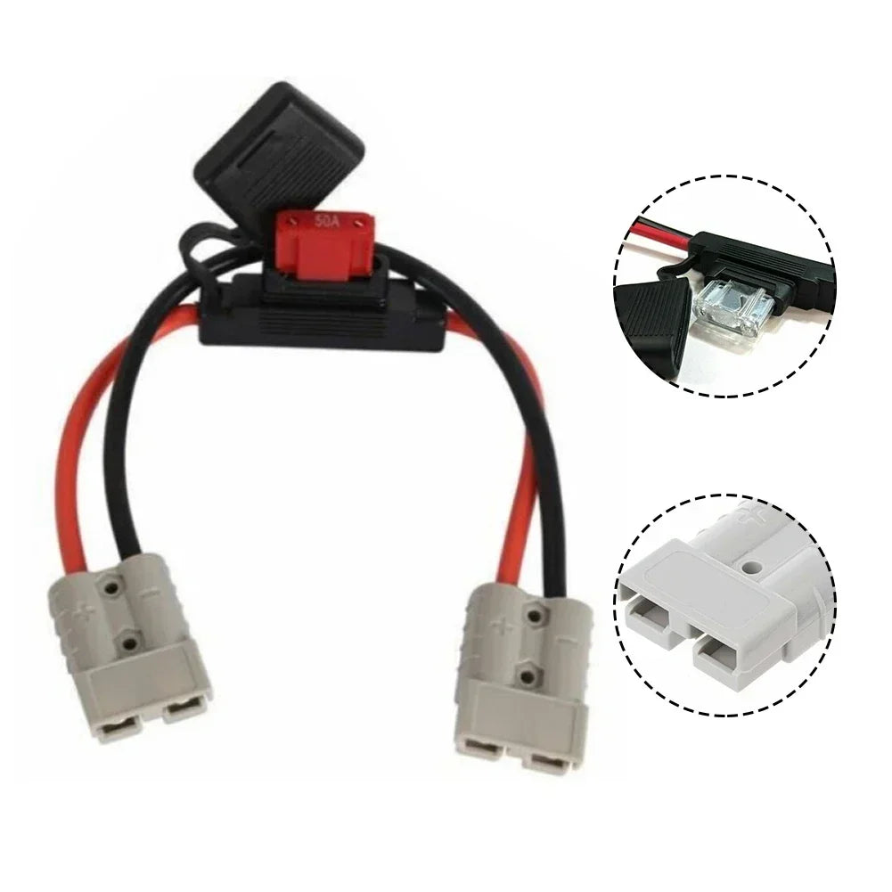1pc For Anderson Plug Connector Power Cable 30cm 8AWG With 50AMP Maxi Fuse Home Decoration Wire Cable CONNECTION Accessories Tuck's Performance