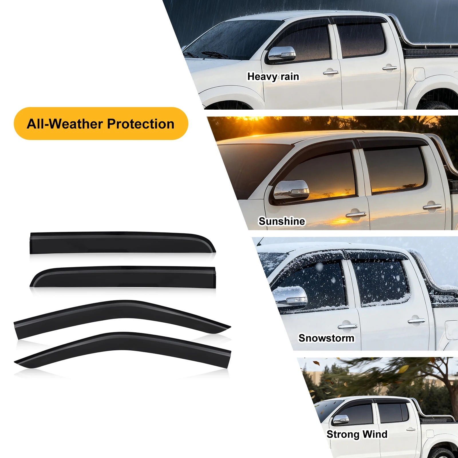 Set of four weather shields for D-MAX Double Cab