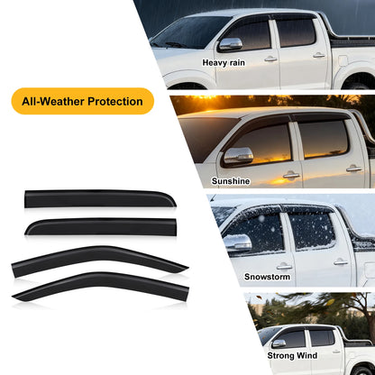 Set of four weather shields for D-MAX Double Cab