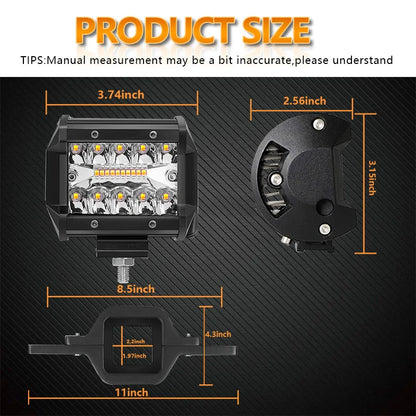 4 Inch 60W LED Work Light with Tow Hitch Bracket product image 7