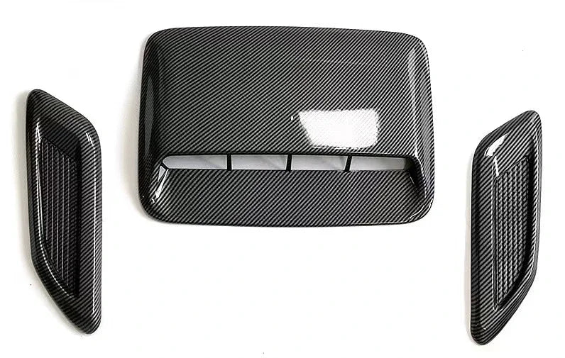 Carbon look bonnet scoop and side vent 3 piece set