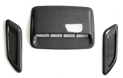 Carbon look bonnet scoop and side vent 3 piece set