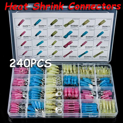 240pc Heat Shrink Ring & Spade Connector Kit product view 1