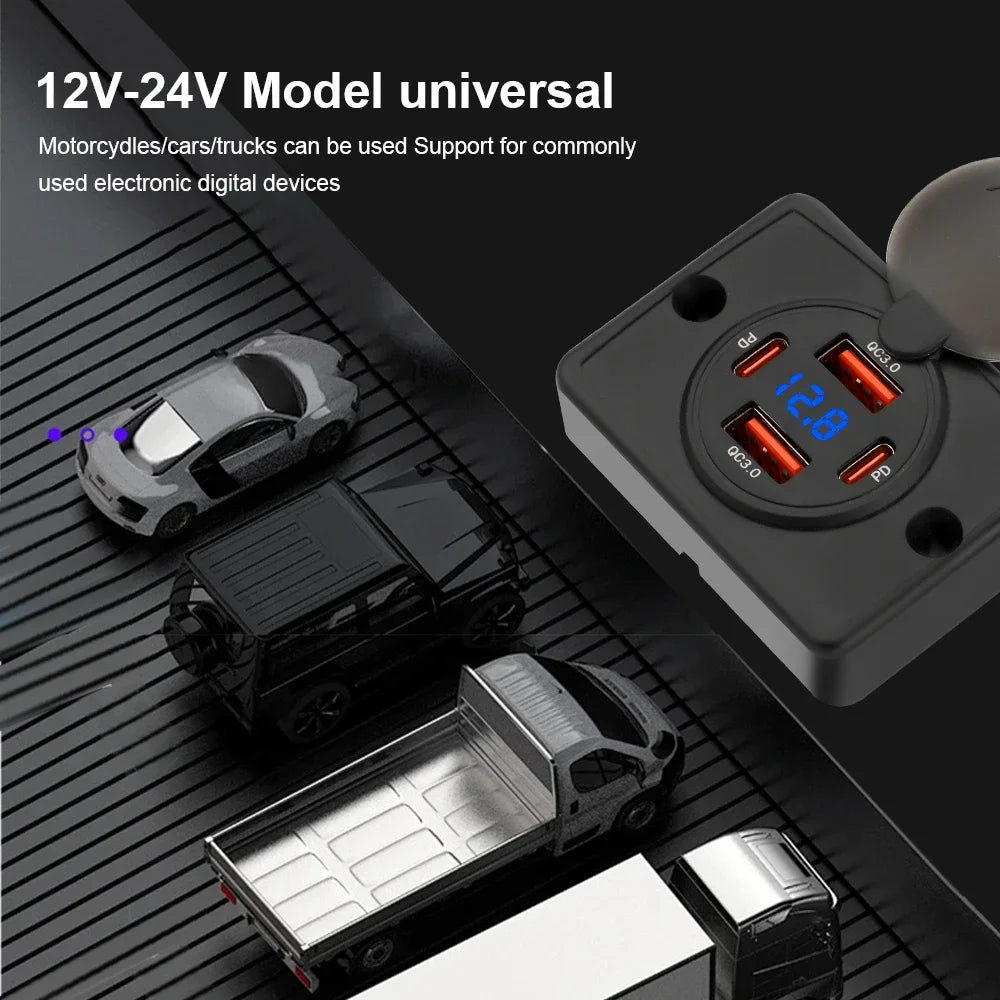 Wall Mount Charger Adapter, 2-4 Ports USB Outlet, QC 22.5W PD 30W Type-C Quick Charge, QC3.0 Panel, Bus, ATV, Truck Tuck's Performance