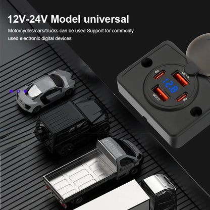 Wall Mount Charger Adapter, 2-4 Ports USB Outlet, QC 22.5W PD 30W Type-C Quick Charge, QC3.0 Panel, Bus, ATV, Truck Tuck's Performance