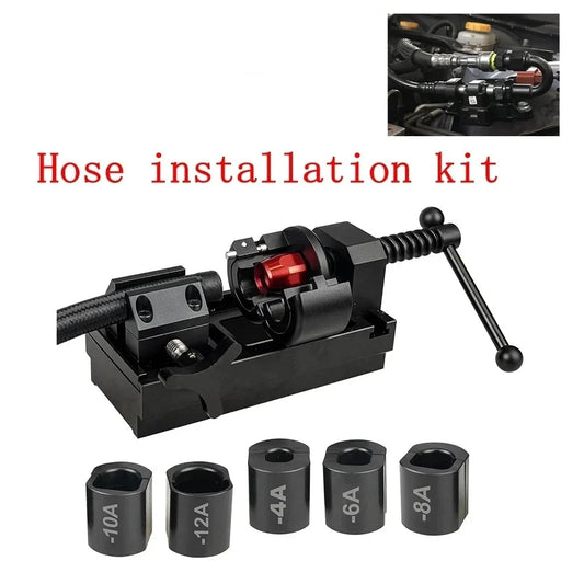 Fuel Line Fittings Installation Tool Kit, Aluminum Alloy Rotary Fuel Hose Connection Bracket For 4AN 6AN 8AN 10AN 12AN Connector Tuck's Performance