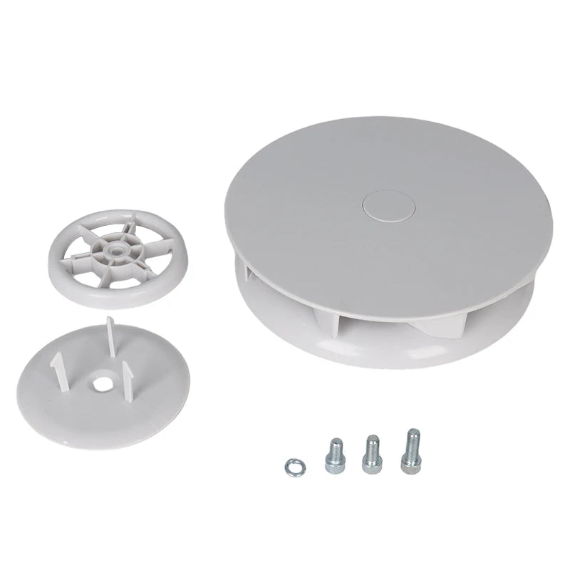 Wind-driven roof vent - white with mounting parts