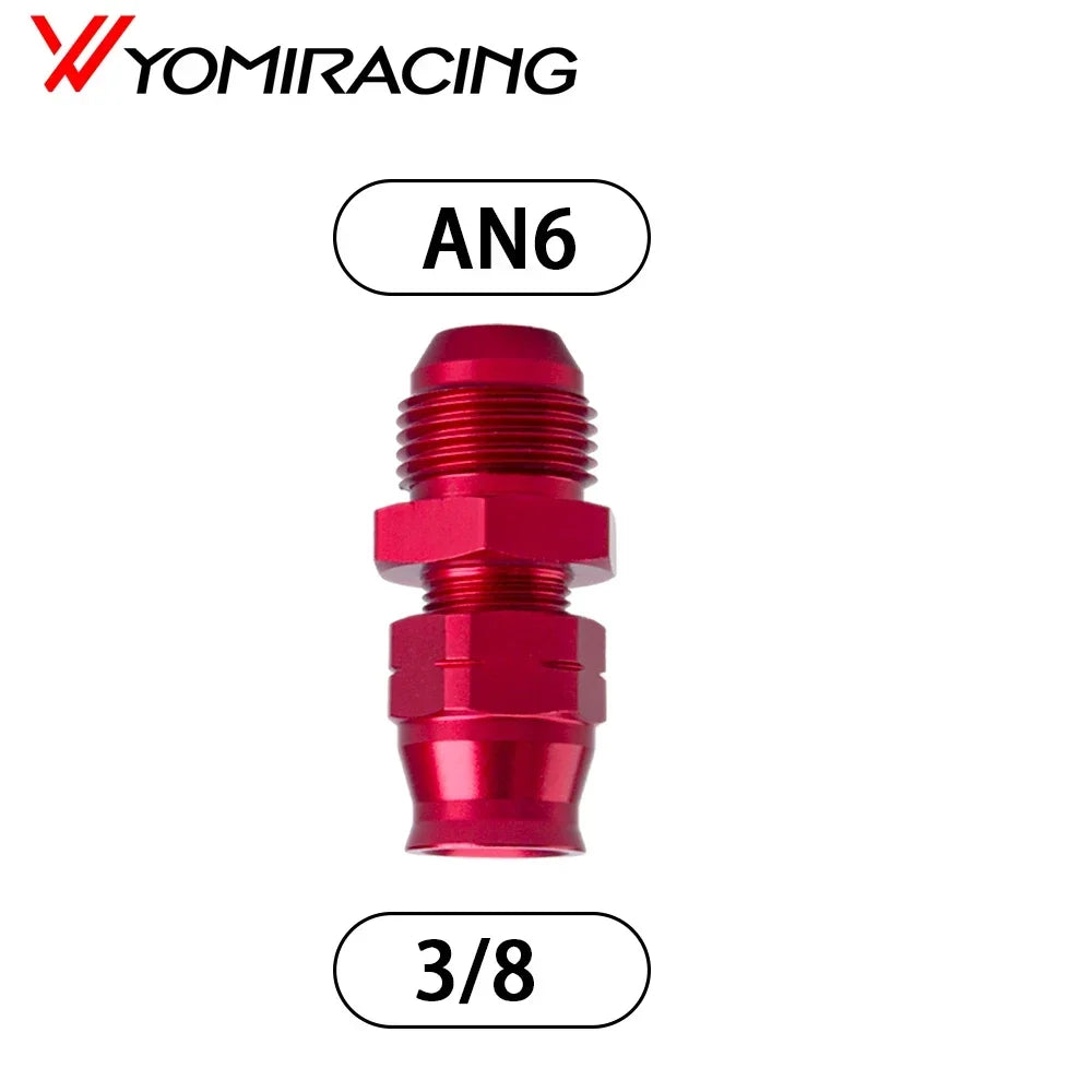 AN6 AN8 AN10 Male Flare to 5/16" 3/8" Fuel Hardline Tube Fitting Adapter Connector Alloy Black For 5/16" 3/8" inch OD Alloy Tube Tuck's Performance