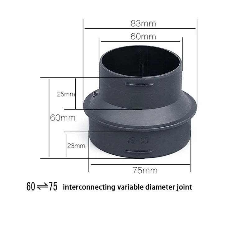 60/75/90mm Automotive Heater Hot Air Pipe Conversion Interconnection Pipe Variable Diameter Joint Accessories Straight Bend Pipe Tuck's Performance