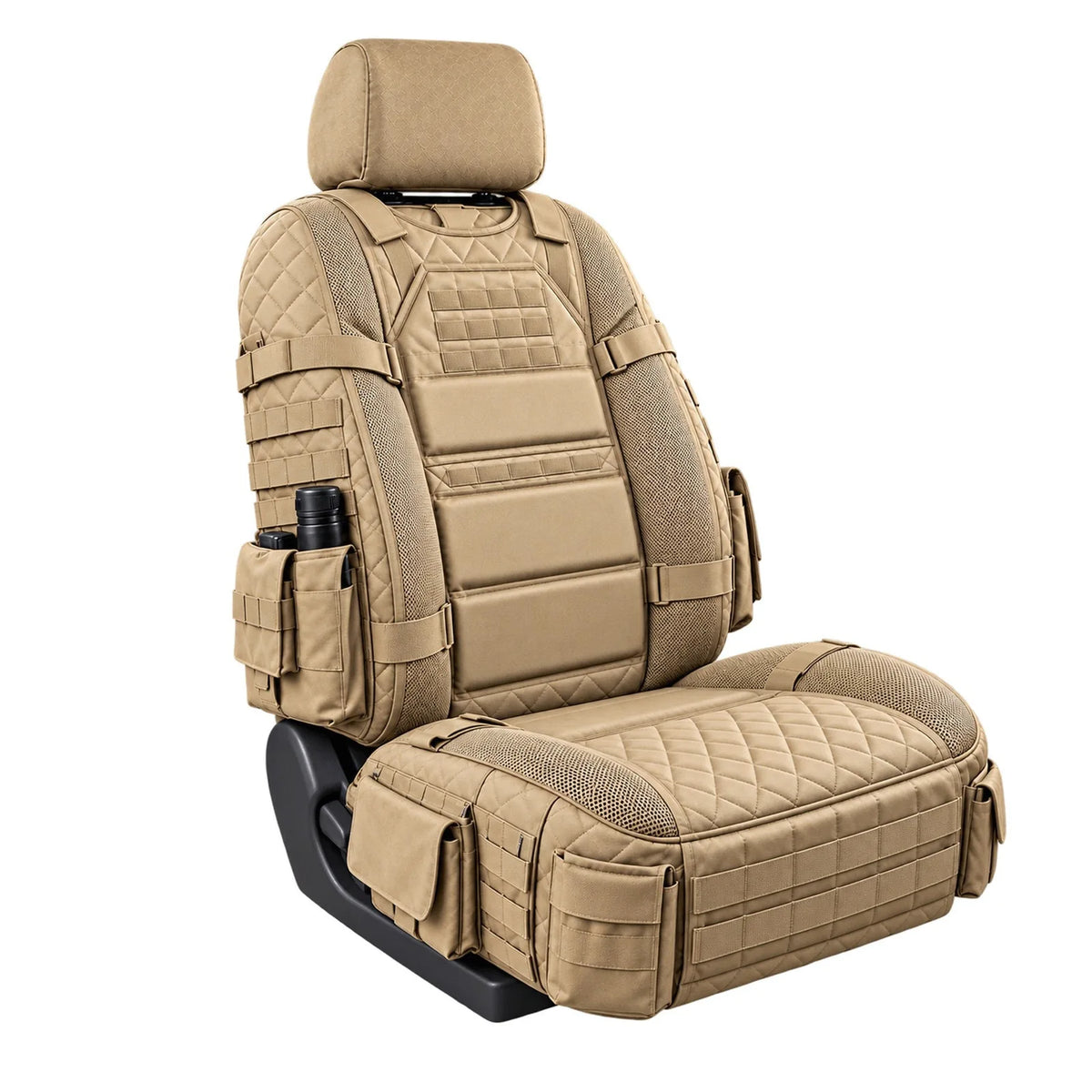 Khaki tactical MOLLE front seat cover