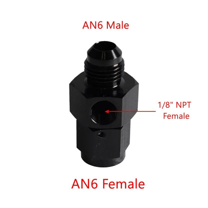 1PC Fuel Pressure Take Off Fitting AN6/AN8/AN10/AN12 Male to Female 1/8 NPT Swivel Joint Connection Gauge Port Hose Adapters Tuck's Performance