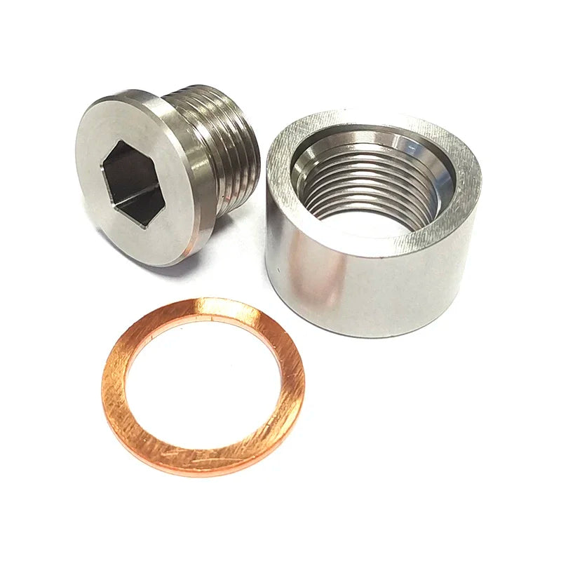 Stainless Steel O2 Sensor Bung Weld in Adapter M18x1 5 Thread Notched Style Auto Part Tuck's Performance