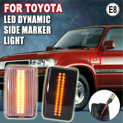 2Pcs LED Side Fender Dynamic Turn Signal Light Marker For Toyota Corolla Wangon Land Crusier FJ80 HDJ80 HZJ80 FZJ80 Lexus LS400 Tuck's Performance