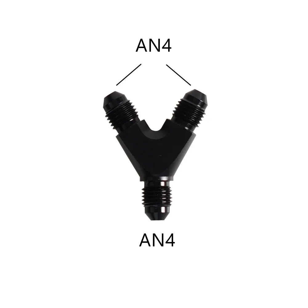 High Quality AN4 AN6 AN8 AN10 Y Adapter Block Male Thread Fuel Hose Fitting Adapters Tee Oil Pipe Joint Universal Aluminium Tuck's Performance