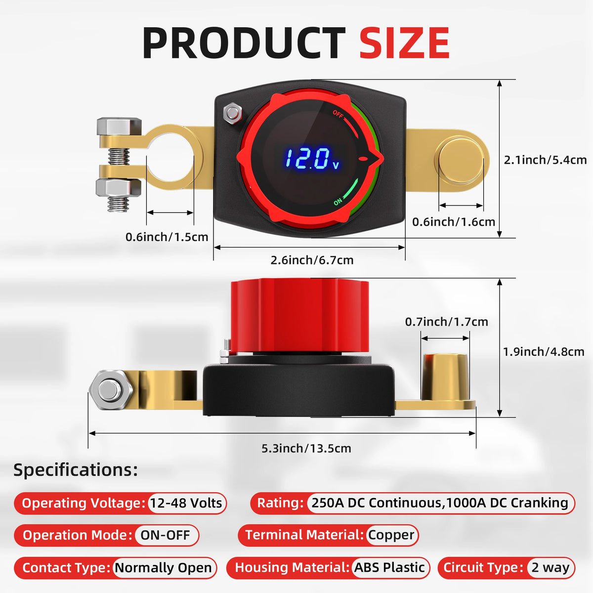 12V / 24V Battery Disconnect Switch Master Isolator Kill Switch for Car RV Boat Tuck's Performance