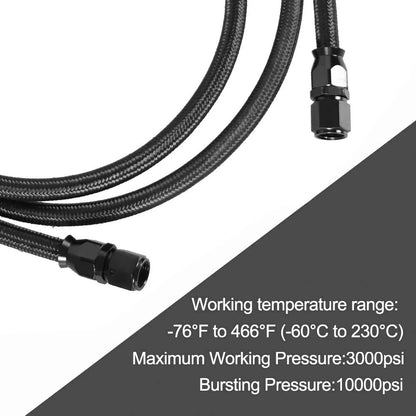 2 X 7Ft AN6 Flexible PTFE Transmission Cooler Hose Lines Fitting Nylon Billet Aluminum Braided Lines For 4L60/700R4/TH350/TH400 Tuck's Performance