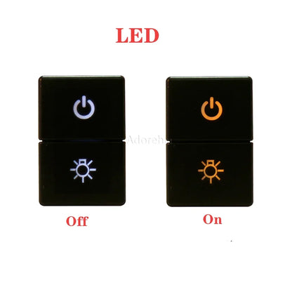 1PC Car Dual Key Switch Dual Switch Radar Tailgate Power LED Headlight Switch Button for ISUZU D-MAX 21-23 Tuck's Performance