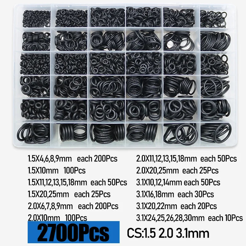 O Ring CS 1.0 1.5 to 4.0mm Sealing Washer Nitrile Rubber O-ring Faucet Plumbing Gaskets Oil Resistant High Temperature Oring Kit Tuck's Performance
