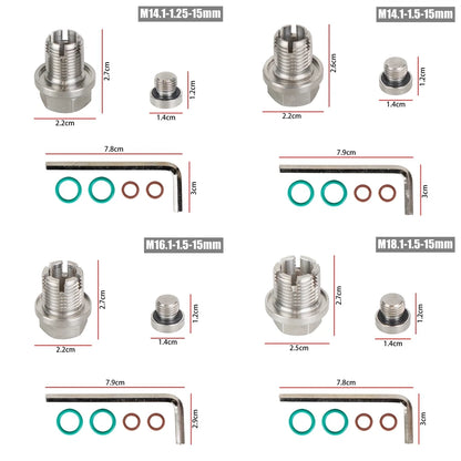 M12.1x1.25/1.5/1.75 M14.1 M16.1 M18.1x 15mm Oil Drain Plug Oversize Piggyback Self Tapping Oil Pan Thread Repair Kit Tuck's Performance
