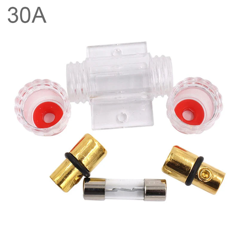 Universal 12V–48V AGU In-Line Fuse Holder – Zinc Alloy | 30A / 40A / 60A / 80A / 100A | 8–10AWG Car Audio Fuse Block Tuck's Performance