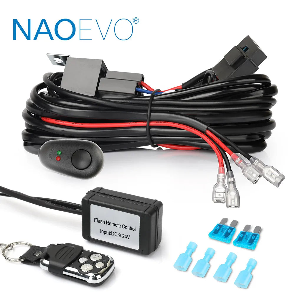 12V/24V LED Work Light Wiring Harness Kit image 1