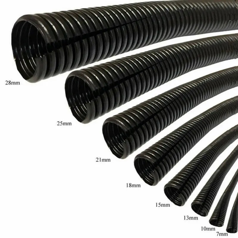Length 3/6 Meters OD7/10/13/15/18/21/25/28mm Split Wire Loom Conduit Polyethylene Tubing Black Color Sleeve Tube Tuck's Performance