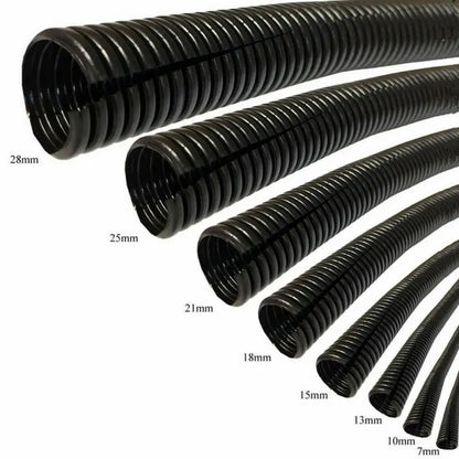 Length 3/6 Meters OD7/10/13/15/18/21/25/28mm Split Wire Loom Conduit Polyethylene Tubing Black Color Sleeve Tube Tuck's Performance