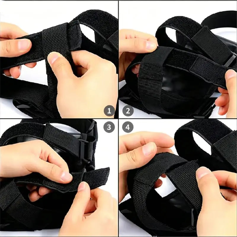 Fitting the hook-and-loop straps on the roll bar holder