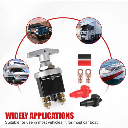 Battery Isolator Disconnector 1500A 12-48V Heavy Duty Battery Kill Mass Switch Kit Stud M10 For RV Camper Van Truck Boat Autos Tuck's Performance