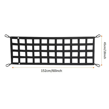 Black Heavy Duty Cargo Net PVC Webbing Truck Pickup Net SUV Van Cargo Safetyweb Control Net For Tailgate Car Modification Parts Tuck's Performance