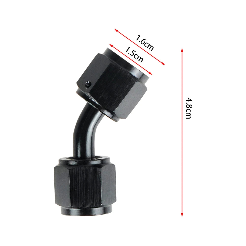 4AN 6AN 8AN 10AN Female to AN Female Union Straight 0 45 90 Degrees Swivel Hose End Fitting Adaptors Aluminum Oil Fuel Connector Tuck's Performance