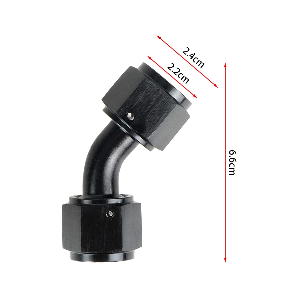4AN 6AN 8AN 10AN Female to AN Female Union Straight 0 45 90 Degrees Swivel Hose End Fitting Adaptors Aluminum Oil Fuel Connector Tuck's Performance