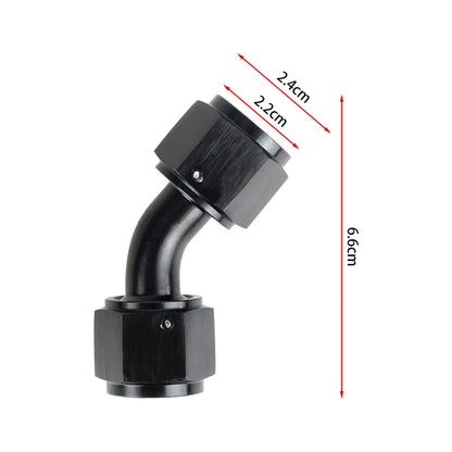 4AN 6AN 8AN 10AN Female to AN Female Union Straight 0 45 90 Degrees Swivel Hose End Fitting Adaptors Aluminum Oil Fuel Connector Tuck's Performance
