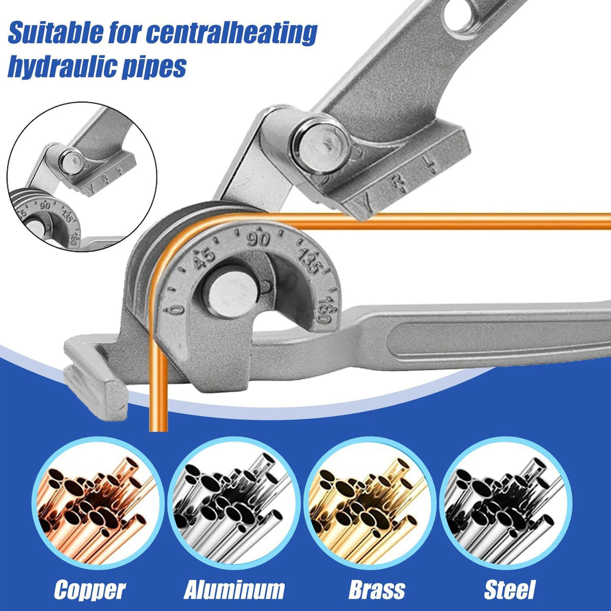 Copper Tube Bender, Tubing Bender 180°, Tube Bender 1/4", 5/16", 3/8", 3in1 Copper Pipe Bender, Copper Tubing Bender Tuck's Performance