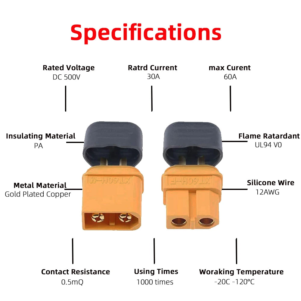 XT60H Connector Plug Set for 12V Power Leads product view 5