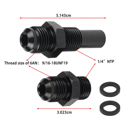 4L80E 6AN X 1/4NPS 8AN Male Flare to 1/4 NPS Transmission Cooler Adapter Fittings Front and Rear Port For GM 1997-2007 Tuck's Performance