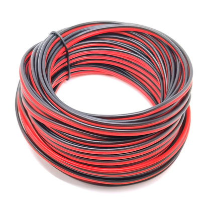 Twin Core Flat Cable - Red & Black, 16 to 30 AWG, 5m to 20m Tuck's Performance