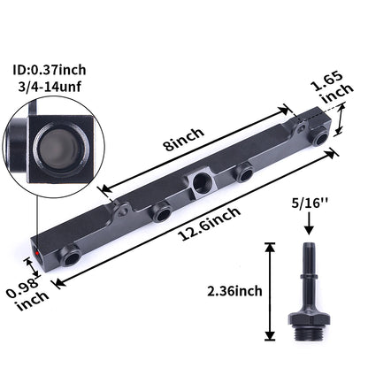 Aluminium K SERIES Heavy FUEL RAIL kit High Flow Injection fuel rail FOR H0NDA K20 K24 RSX CIV1C SI,INTEGRA EP3 with gauge Tuck's Performance